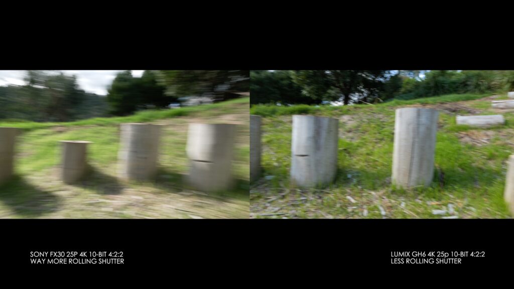 Sony FX30 vs. LUMIX GH6 Rolling Shutter