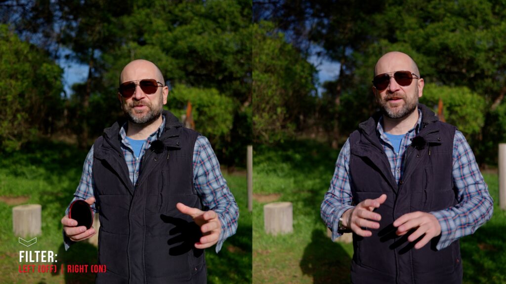 Left (ND Filter OFF) and Right (ND Filter ON)